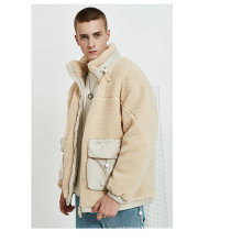 2020 New Design Blank Autumn Winter Windproof Polar Fleece Faux Fur Velvet Padding Jacket for Men